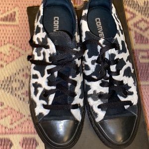 hand painted cow print converse